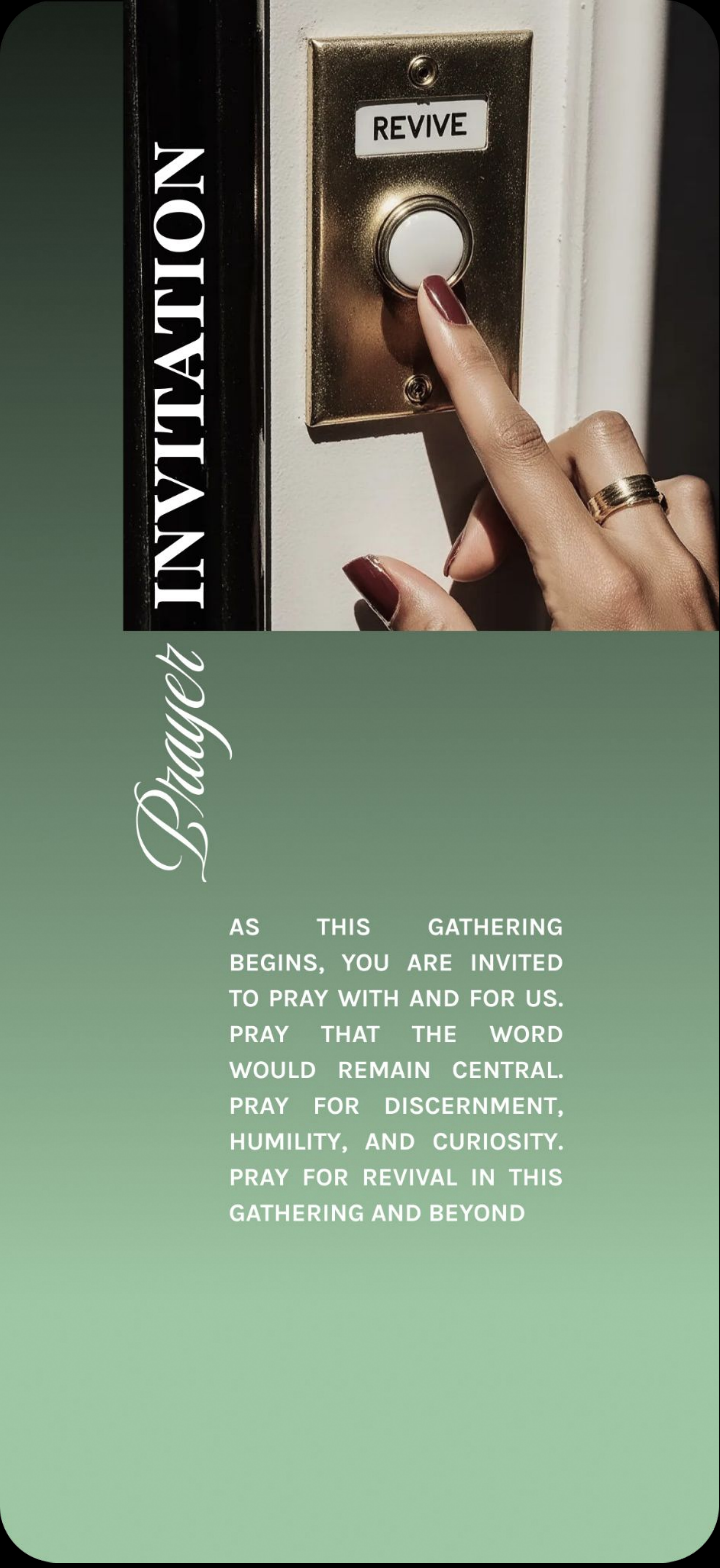 Invitation to Prayer